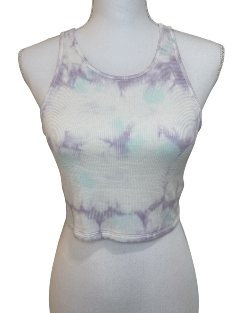 American Eagle Outfitters Soft & Sexy Rib Crop Tank Tie-Dye Size Medium